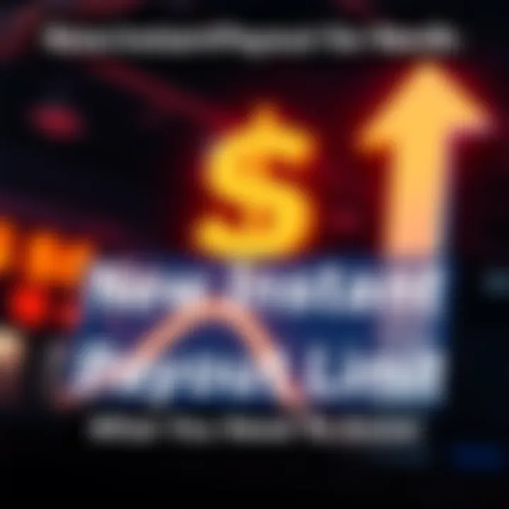 A graphic illustrating the new instant payout limit, featuring a dollar sign and an upward arrow to indicate changes in payout amounts.