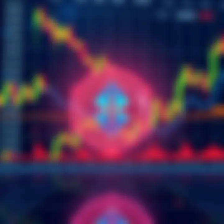 A graphic showing the logo of a newly launched cryptocurrency exchange with trading charts in the background