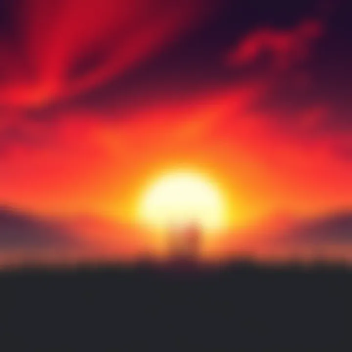 A vibrant sunrise symbolizing the start of 2025 with silhouettes of people looking towards the horizon.