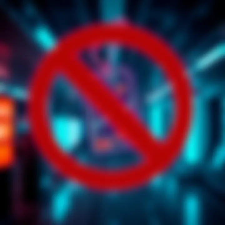 A graphic showing a prohibition sign over price tags, symbolizing the new rule against price posts in crypto discussions.