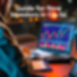 A person looking at a cryptocurrency chart on a laptop with notes and a calculator near them, symbolizing smart investment decisions.