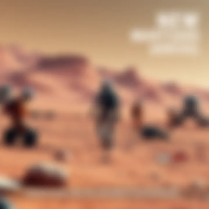 New settlers on Mars interacting with the Martian surface and technology