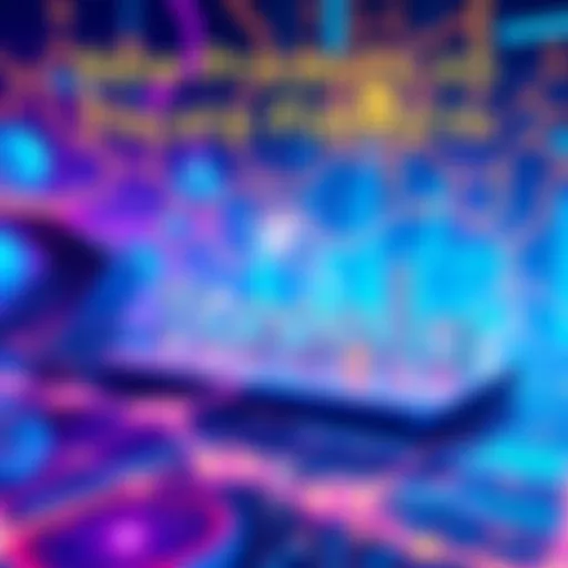 An illustration of Toccata platform showcasing komos labs and privacy tokens with a vibrant tech background