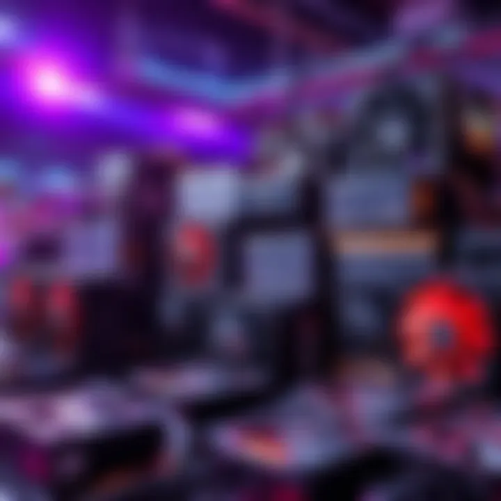 A display of brand-new power supply units and fans in bulk packaging for sale, ideal for tech enthusiasts and miners.