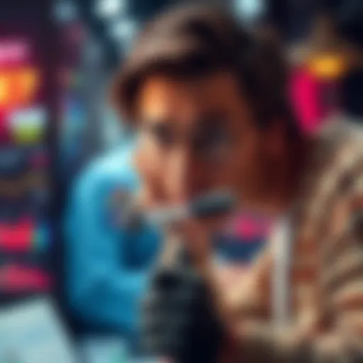 A split image showing a new trader looking unsure while avoiding the rake on one side, and an experienced trader confidently using the rake on the other side, illustrating their different trading appr...