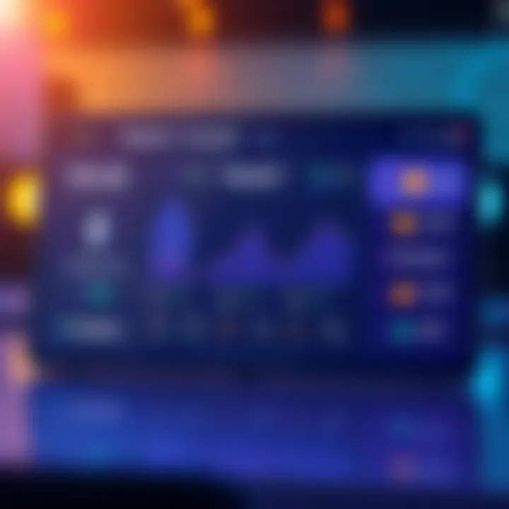 A digital representation of a wallet tracking tool displaying cryptocurrency balances and graphs. The interface shows Ethereum, Solana, and Bitcoin logos with statistics and security icons.
