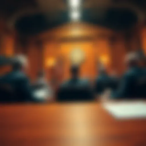 Courtroom scene with people discussing Bitcoin ownership case