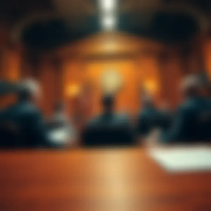 Courtroom scene with people discussing Bitcoin ownership case