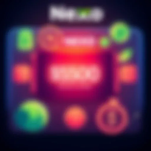 A graphic showing a digital banking interface with a highlighted $500 balance requirement for earning interest, surrounded by icons of savings and investment options.