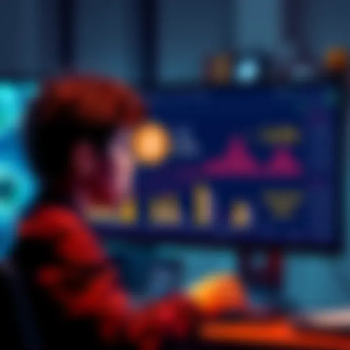 A confused user looks at a computer screen displaying Nexo's low Bitcoin saving rate of 3.5%. The screen shows charts comparing expected rates with actual rates.