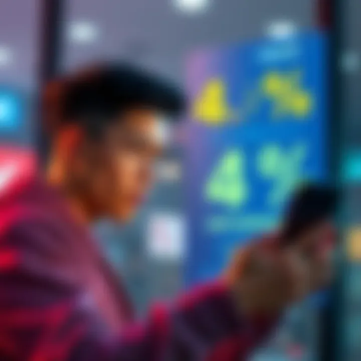 Nexo Cashback Promotion A person looking frustrated while checking cashback rates on a phone, with a 4% cashback banner in the background