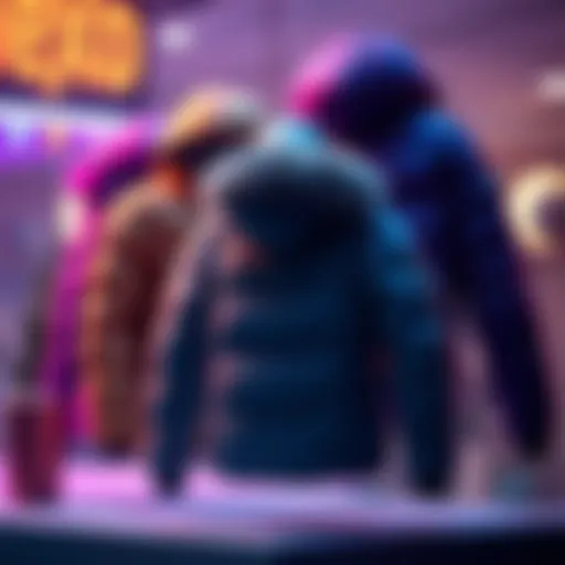 Stylish puffer jackets displayed for Nexo's giveaway
