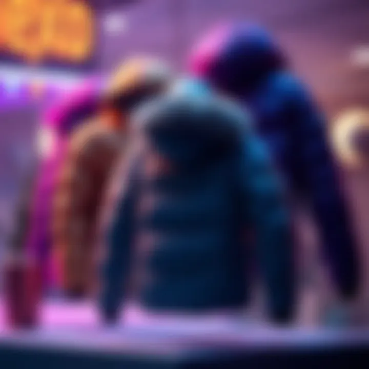Stylish puffer jackets displayed for Nexo's giveaway