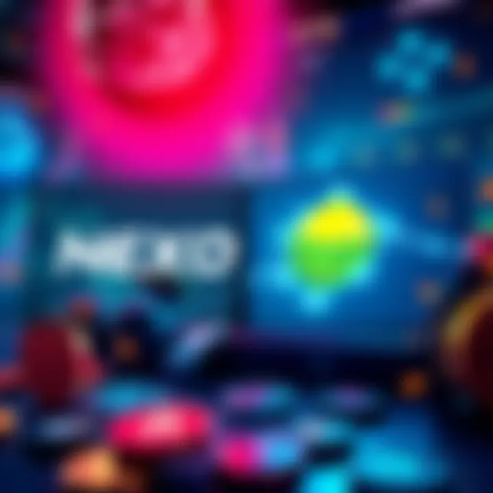 Comparison between Nexo and Polymarket betting platforms with visuals of betting icons and cryptocurrencies