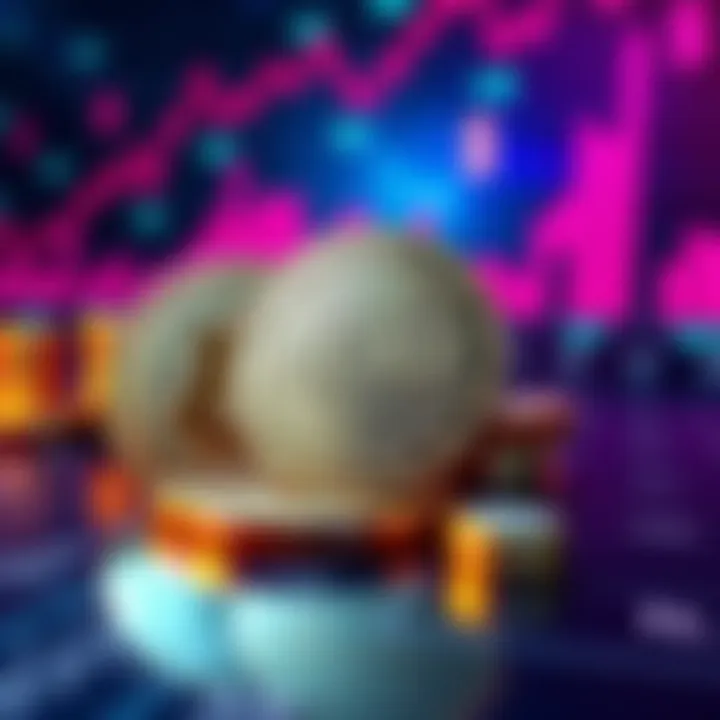 Visual representation of NEXO Tokens being used as collateral with financial symbols and interest rates in the background.