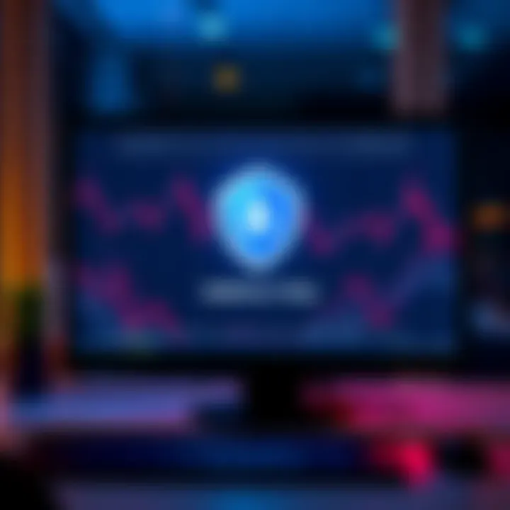 A computer screen displaying Nexo's channel validator tool for verifying links and emails, with a shield icon symbolizing safety.