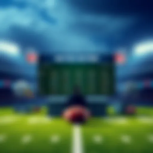 NFL Best Ball Drafting Strategies A football field with a drafting board showcasing key players Corum, Brooks, and Jeanty, emphasizing strategy for NFL contests.