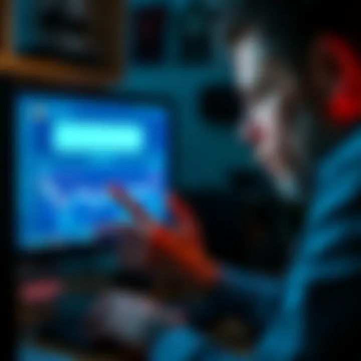 NFT Address Concern A person looking at a computer screen with a worried expression, analyzing an NFT address for potential scams.