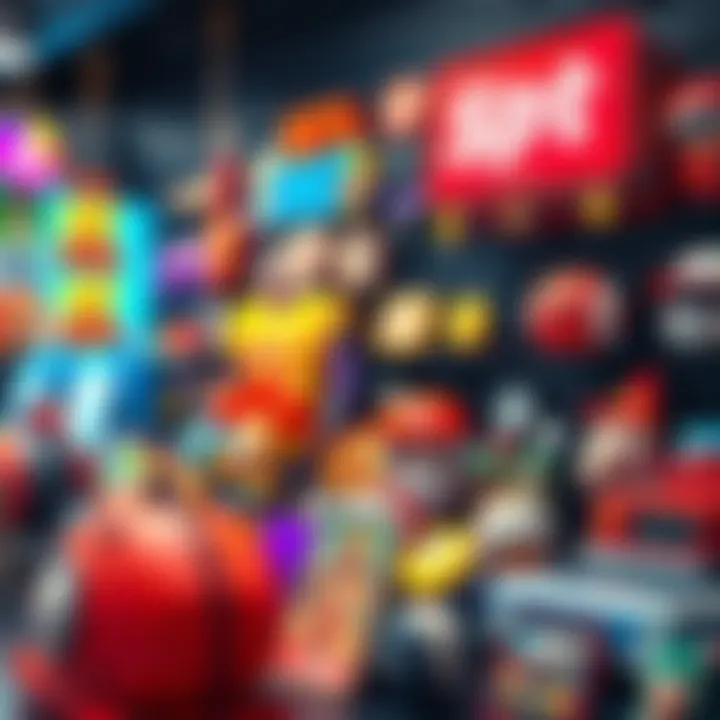 A colorful representation of various digital collectibles including art and sports items, illustrating the concept of NFTs as collectibles rather than investments