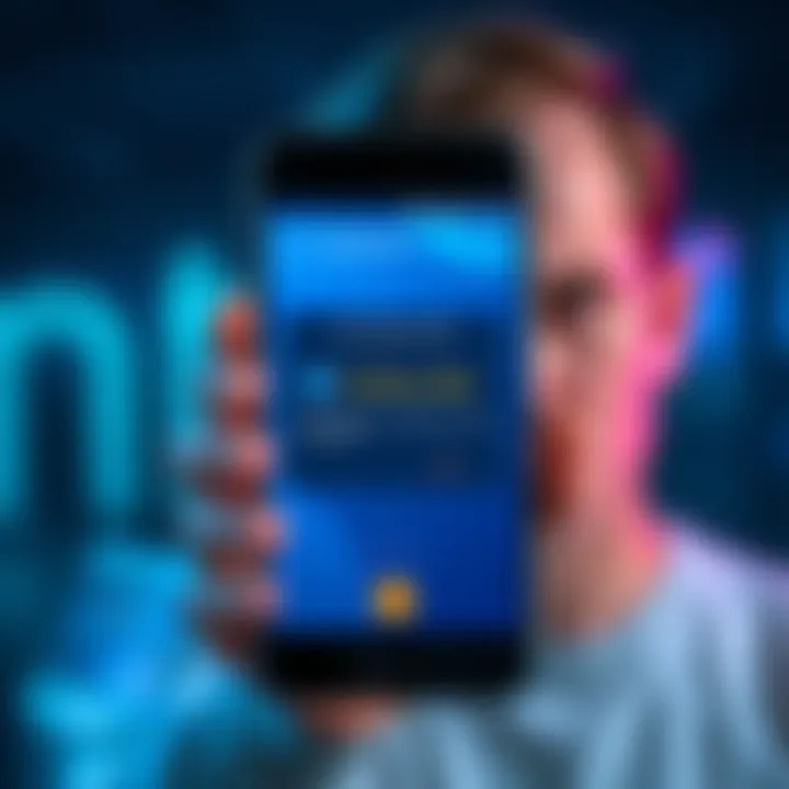 A smartphone displaying a Coinbase wallet alert about an NFT, with a worried person in the background