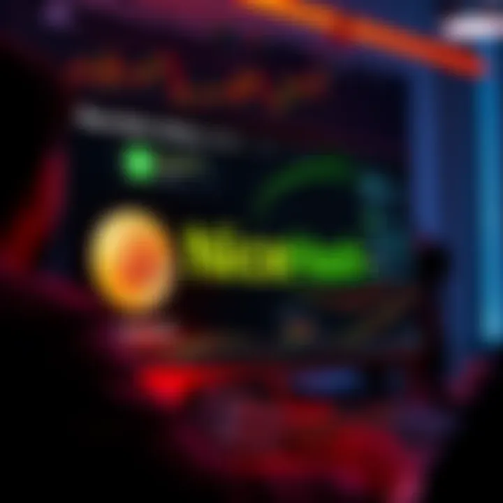 A computer screen showing NiceHash mining software in action with Bitcoin graphics.
