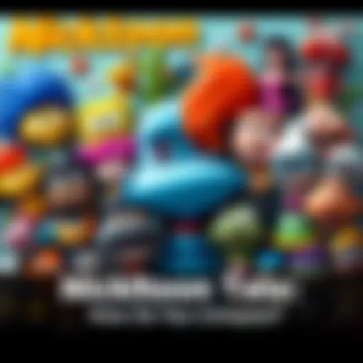 Collage of popular Nicktoon characters like SpongeBob, Rugrats, and others showcasing favorite shows