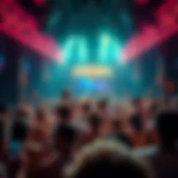 Crowd at E11EVEN nightclub during a controversial party with dancers and bright lights