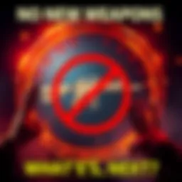 A graphic showing a crossed-out weapon symbol against a background of Season 5 design elements, highlighting the absence of new weapons in gameplay.