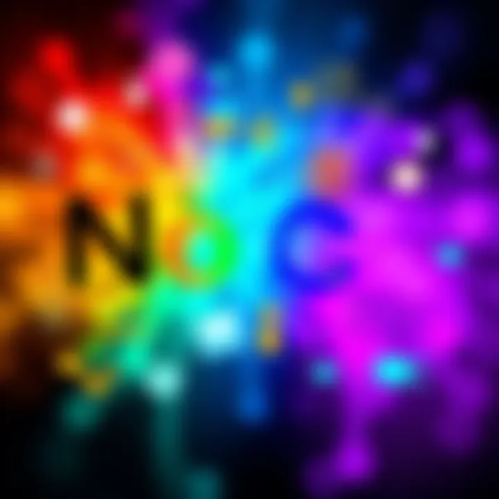 A colorful graphic showing the word 'Noice' with cultural icons and symbols around it, representing modern communication trends