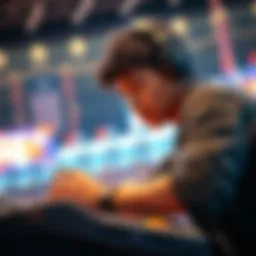 TAE, a top North American minigame player, competes intensely during a match, showcasing skill and concentration.