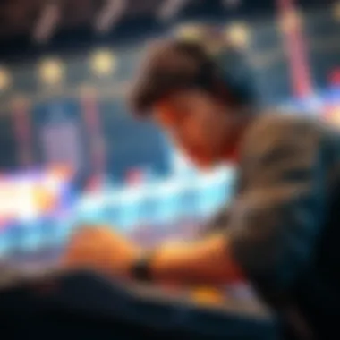 TAE, a top North American minigame player, competes intensely during a match, showcasing skill and concentration.