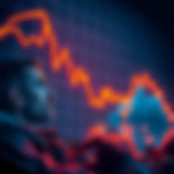 Graph showing Nova's declining performance with a worried investor looking on, symbolizing concerns ahead of the next halving.