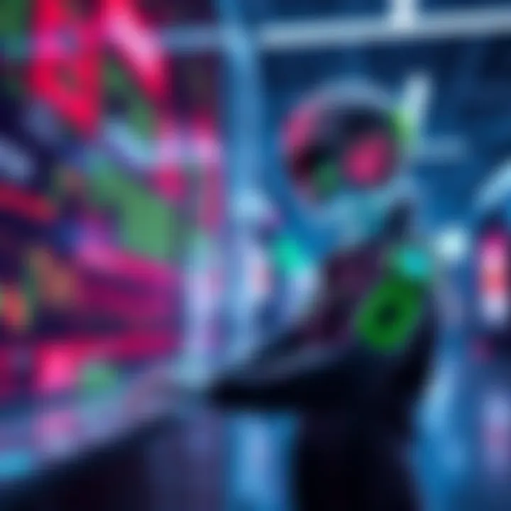 NVIDIA Agentic AI Trading A representation of NVIDIA's new Agentic AI, showing a digital trading agent assisting people with their financial trades.