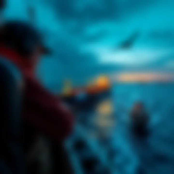 Oil tanker captain navigating the Strait of Hormuz An oil tanker navigating through the busy and dangerous waters of the Strait of Hormuz, with a backdrop of military tension and cryptocurrency elements