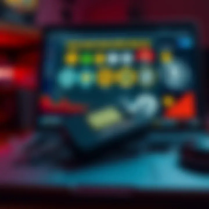 A vintage Ledger device displayed with a laptop showing crypto assets and multiple blockchain logos on the screen.