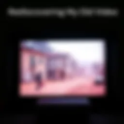 A screen showing an old video playback with nostalgic scenes from the past.