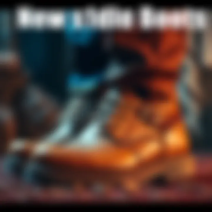 New Old World Russet Harness Boots A close-up view of Old World Russet Harness boots showcasing their leather texture and moderate dogger heel.