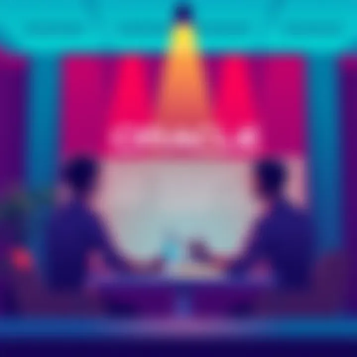 Illustration showing a team discussing rehire approvals at Oracle India.