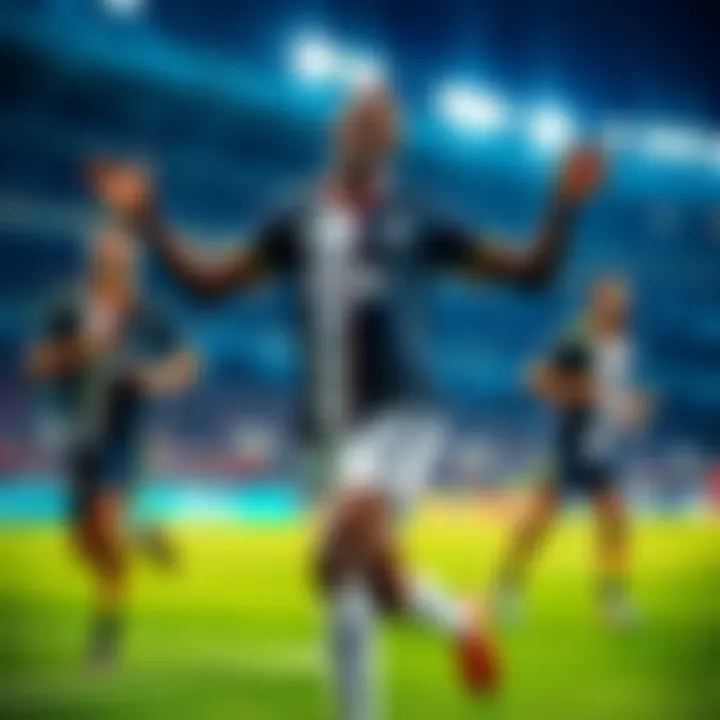 Victor Osimhen celebrating after scoring a goal against Juventus, with teammates around him.