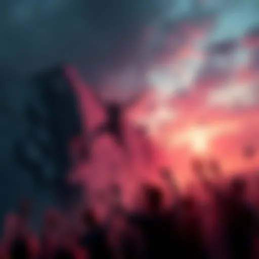 A depiction of a wall being broken through with people celebrating and raising their hands in excitement, symbolizing new opportunities ahead.