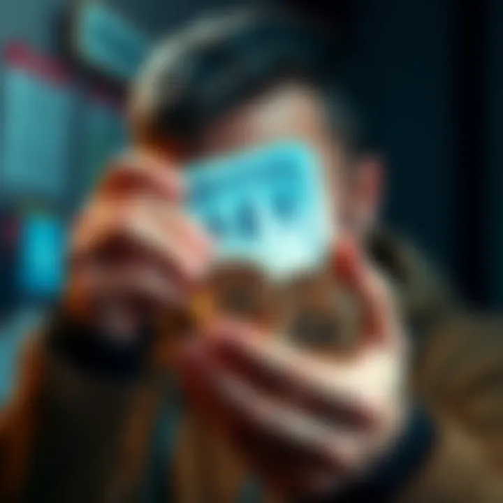 A person looks frustrated with a frozen crypto wallet, representing a buyer not paying in a P2P transaction.
