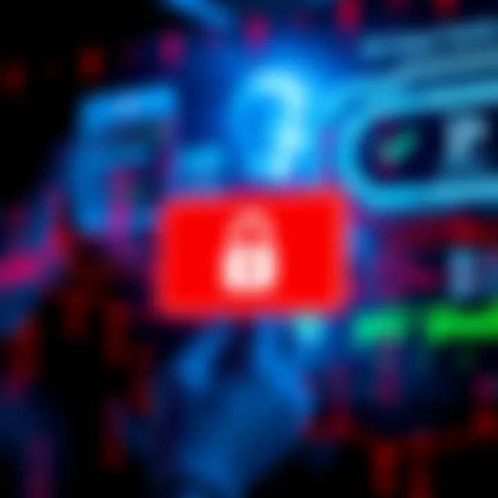 A warning graphic showing an alert for users to update their P2Pool software with a lock symbol to indicate security risks.