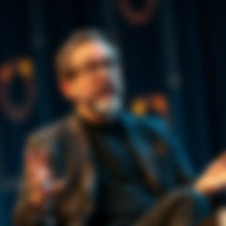 Alex Karp, CEO of Palantir, passionately discussing the risks of AI overuse in business during a live interview