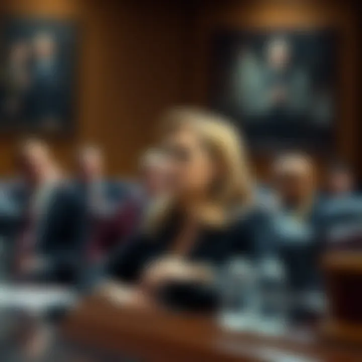 Pam Bondi sitting in front of a Congressional panel, looking away as questions about the disbanded National Cryptocurrency Enforcement Team are directed at her.