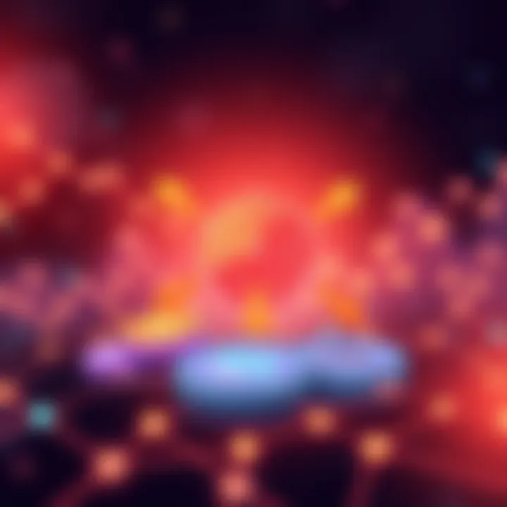 An illustration depicting the concept of Paradox cryptocurrency on the Polygon Network, showing digital tokens and arrows indicating hoarding, burning, and exiting, with a vibrant network background.