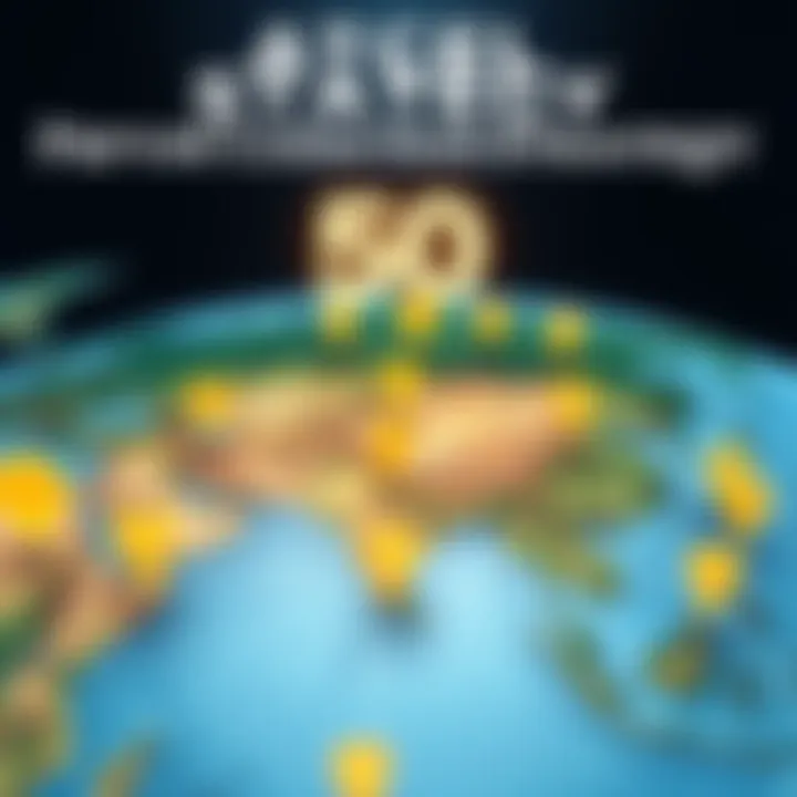 A graphic showing a virtual map with 50 highlighted parcels, emphasizing the strategy for collecting in Atlas Earth, and badge icons for enhanced benefits.