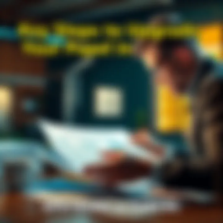 Upgrading a Parcel A person reviewing property documents and plans for a parcel upgrade