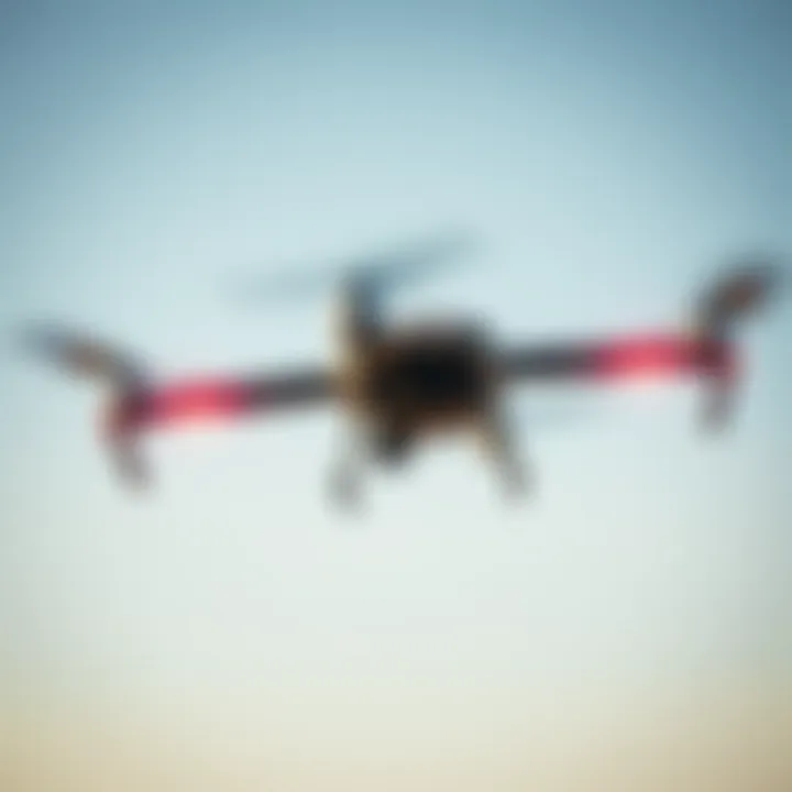 Parrot Drone with Security Features A Parrot drone equipped with advanced post-quantum cryptography, flying in a clear sky, showcasing its modern design and secure technology.