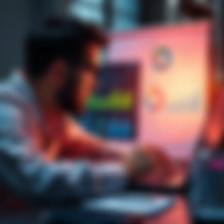 A person analyzing passive income options with charts and graphs on a laptop.