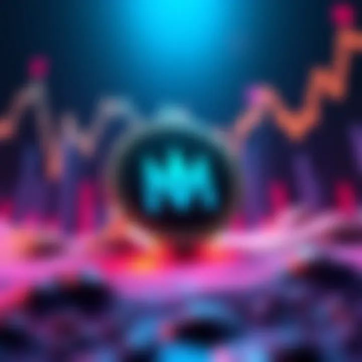Patos Meme Coin logo with a background showing a rising graph, symbolizing growth in the crypto market.